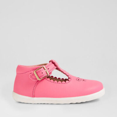 Su Poppy Pink Lemonade Leather Flat Shoes