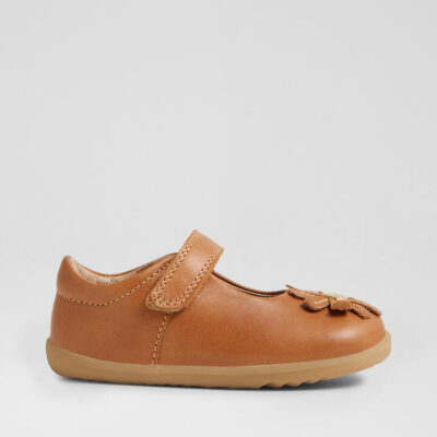 Su Pixie Caramel Leather Flat Shoes