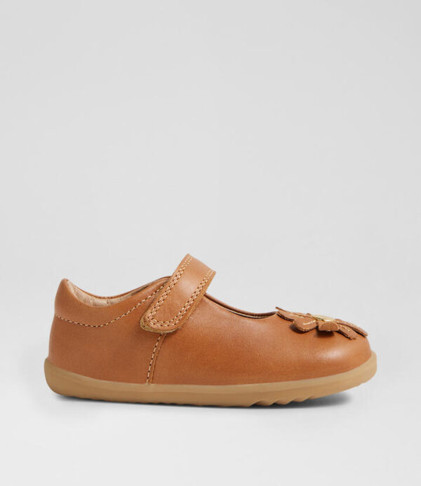 Su Pixie Caramel Leather Flat Shoes