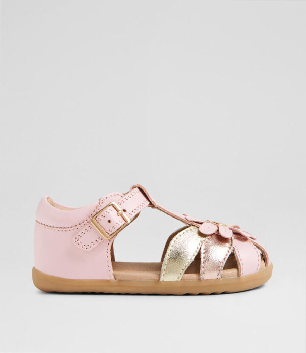 Su Petal Infant Parfait Pink Leather Sandals