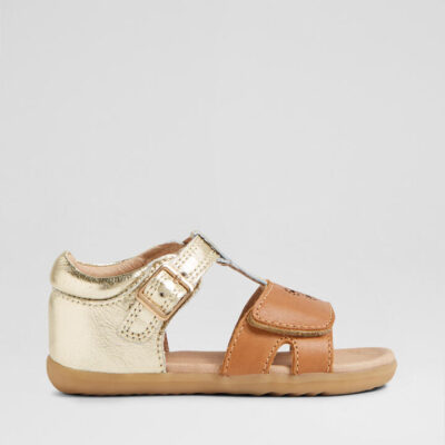 Su Haven Infant Gold Caramel Leather Sandals