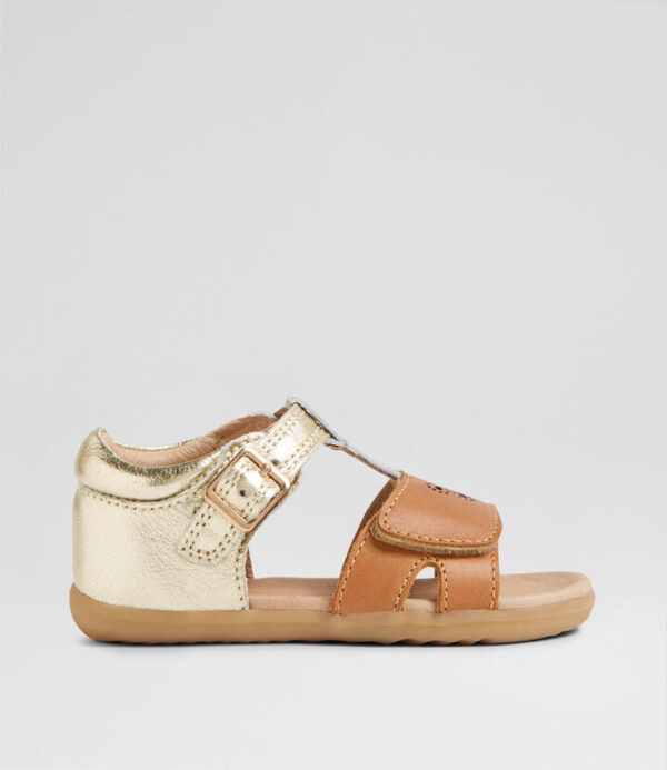 Su Haven Infant Gold Caramel Leather Sandals