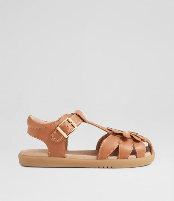 Kp Petal Junior Caramel Leather Sandals