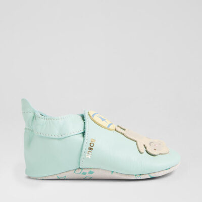 Ss Bubbles Birds Egg Leather Flat Shoes