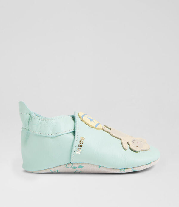 Ss Bubbles Birds Egg Leather Flat Shoes
