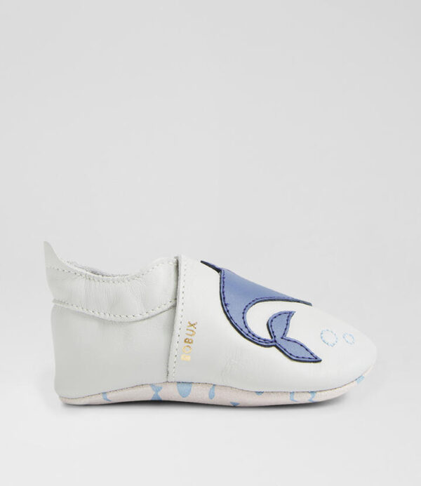 Ss Blue Whale Dawn Blue Leather Flat Shoes