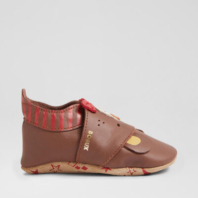 Ss Smart Bear Cappuccino Leather Flat Shoes