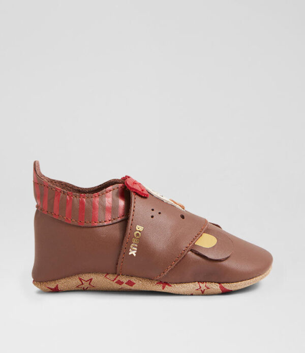 Ss Smart Bear Cappuccino Leather Flat Shoes