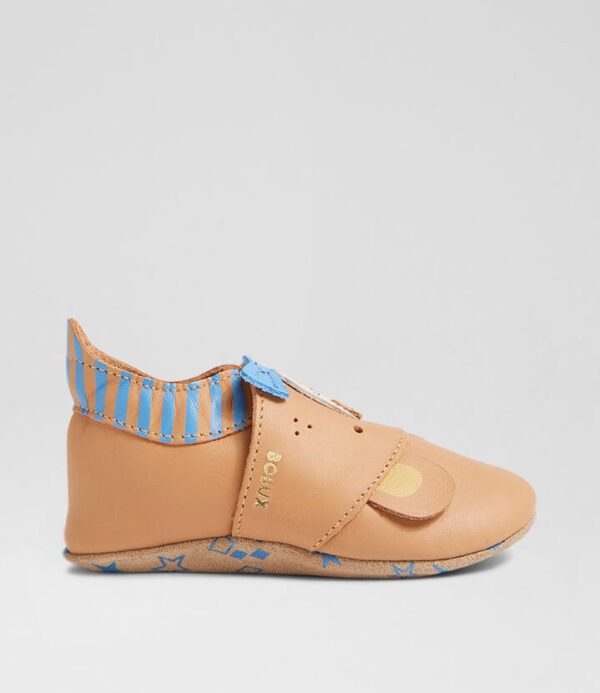 Ss Smart Bear Biscuit Leather Flat Shoes