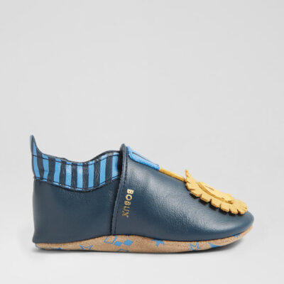 Ss Lionello Navy Leather Flat Shoes