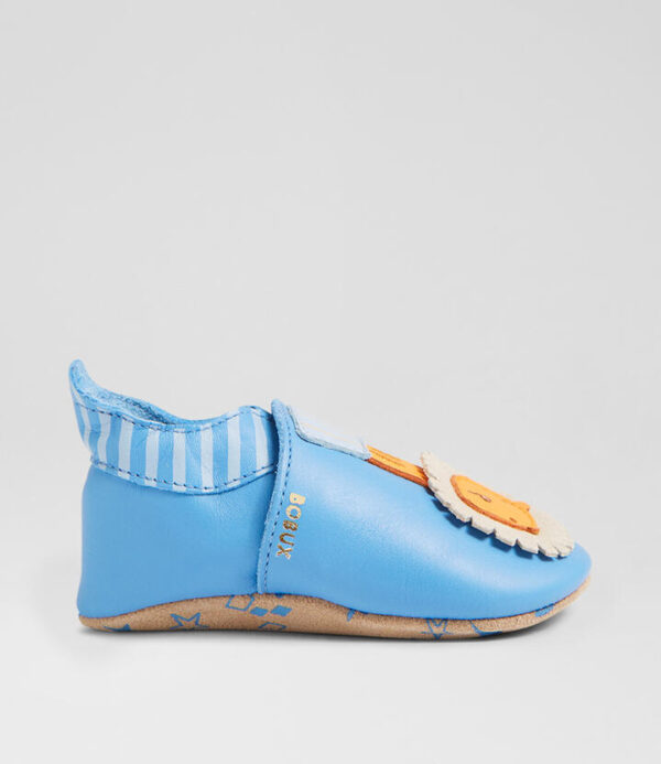 Ss Lionello Azure Blue Leather Flat Shoes