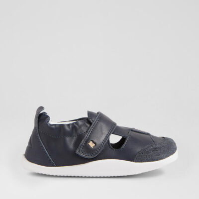 Xp Beau Navy Leather Flat Shoes