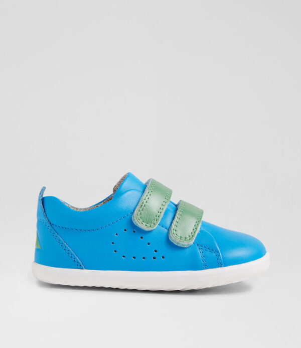 Su Grass Court Brilliant Blue Leather Flat Shoes