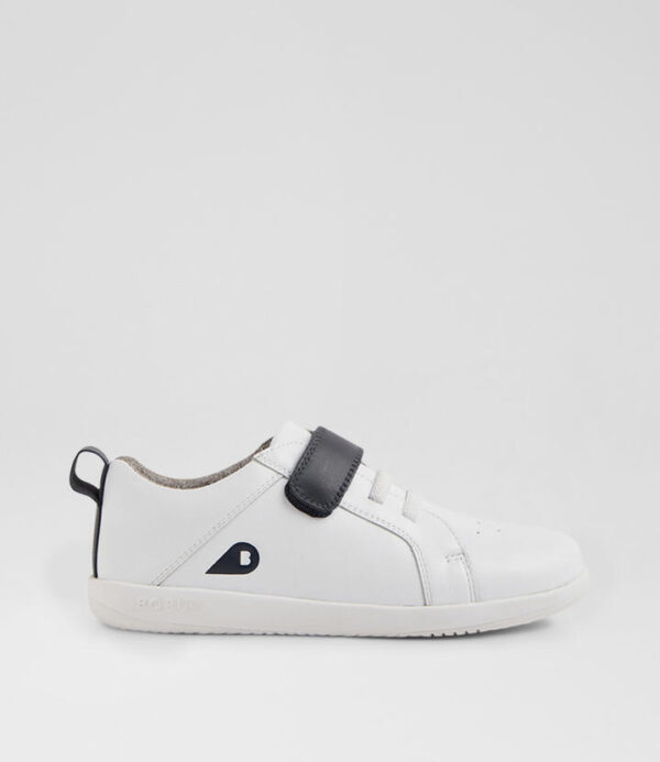 Kp Pace Optical White Navy Leather Flat Shoes