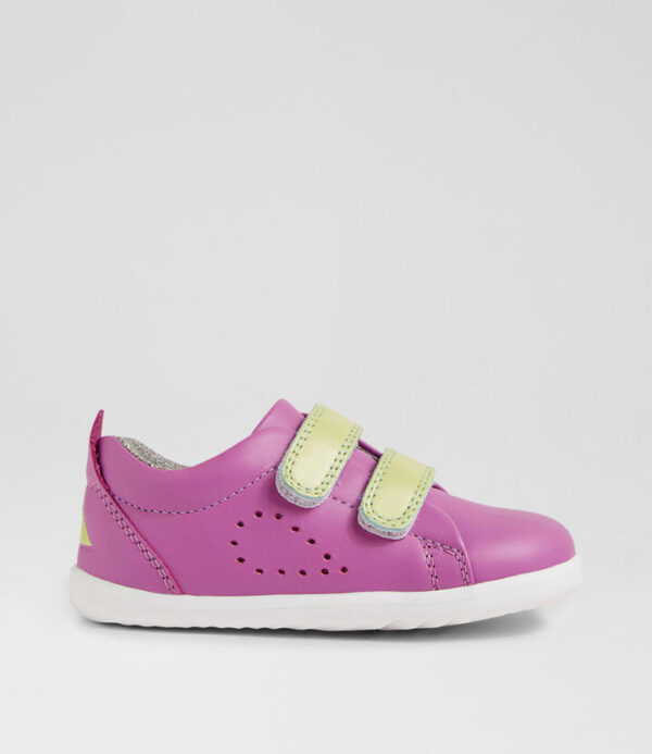 Su Grass Court Orchid Leather Flat Shoes