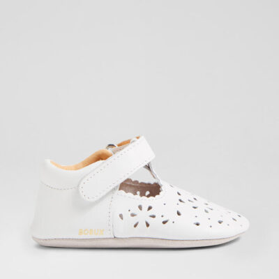 Ss Lacey Infant White Leather Flat Shoes