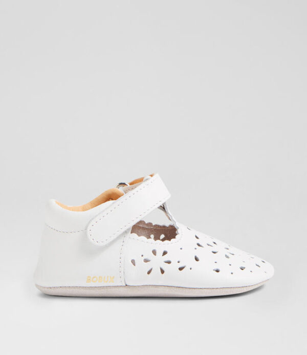 Ss Lacey Infant White Leather Flat Shoes