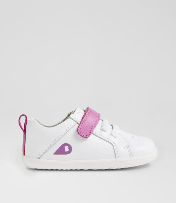Su Pace Optical White Orchid Leather Flat Shoes