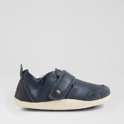 Xp Ripple Navy Leather Flat Shoes