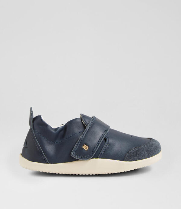 Xp Ripple Navy Leather Flat Shoes