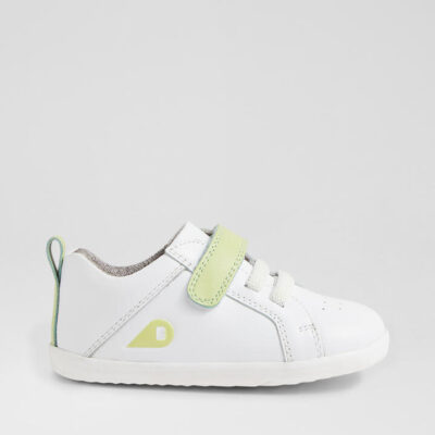 Su Pace Optical White Shadow Lime Leather Flat Shoes