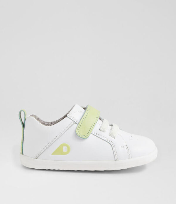 Su Pace Optical White Shadow Lime Leather Flat Shoes