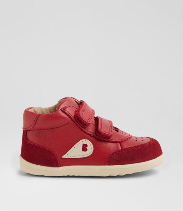 Su Champ Infant High Pompeian Red Leather Ankle Boots