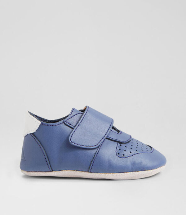 Ss Riley Mini Infant Blue Indigo Leather Flat Shoes