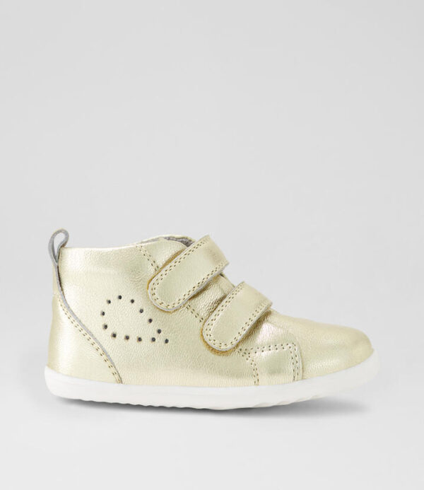 Su Grass Court High Pale Gold Leather Ankle Boots