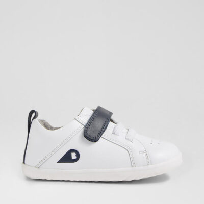 Su Pace Infant Optical White Navy Leather Flat Shoes