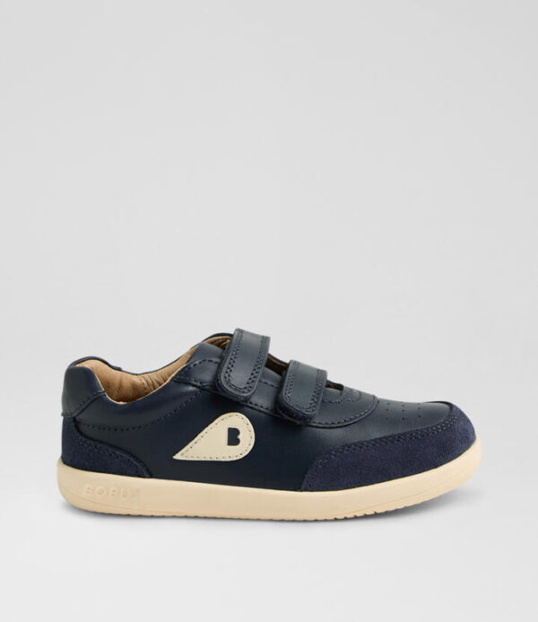 Kp Champ Junior Navy Leather Flat Shoes