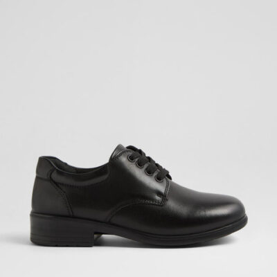 Micah Junior E Hello Kitty Black Leather Lace Up Shoes