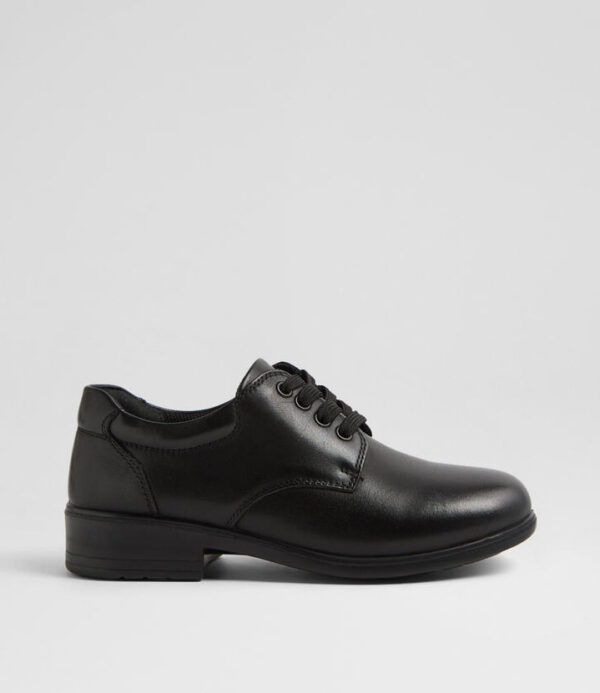 Micah Junior E Hello Kitty Black Leather Lace Up Shoes