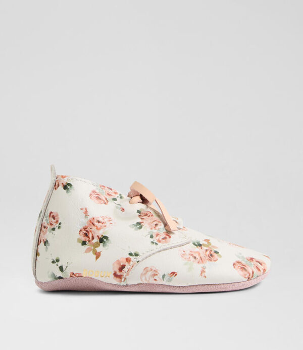 Ss Rosebud Lace Infant White Rose Leather Flat Shoes