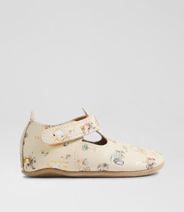 Ss Digger T Bar Infant White Swan Multi Leather Flat Shoes