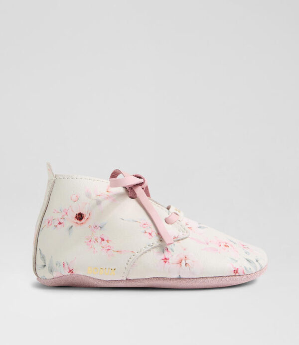 Ss Camille Lace Infant White Peachskin Leather Flat Shoes