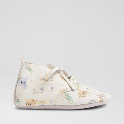 Ss Dragon Lace Infant White Multi Leather Flat Shoes