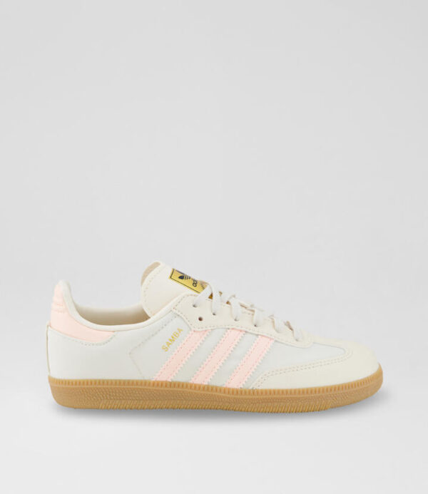 Samba Junior White Orange Gum Leather Sneakers