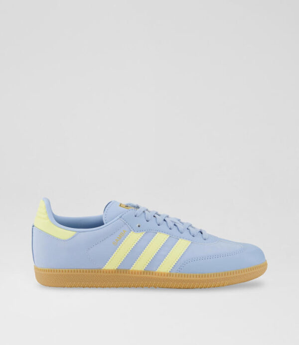 Samba Youth Blue Yellow Gum Leather Sneakers