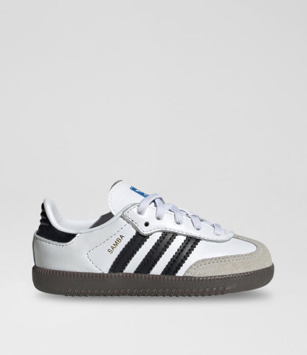 Samba Toddler White Black Gum Leather Sneakers