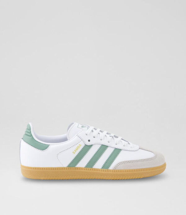 Samba Junior White Green Gum Leather Sneakers