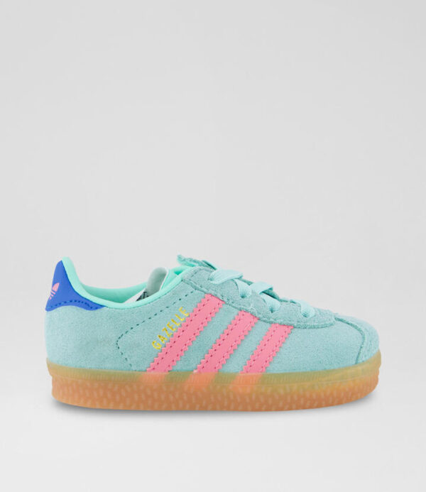 Gazelle Toddler Mint Pink Blue Suede Sneakers
