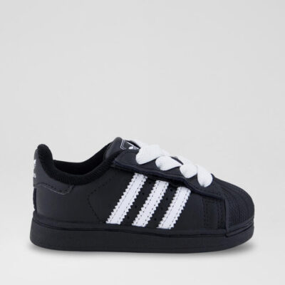 Superstar 2 Toddler Black White Leather Sneakers