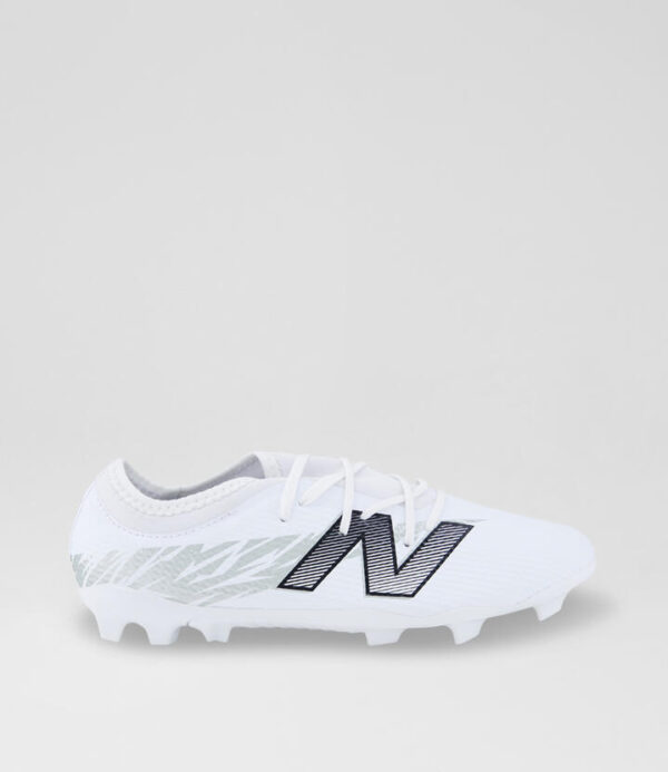 Furon Junior White Silver Black Leather Sneakers