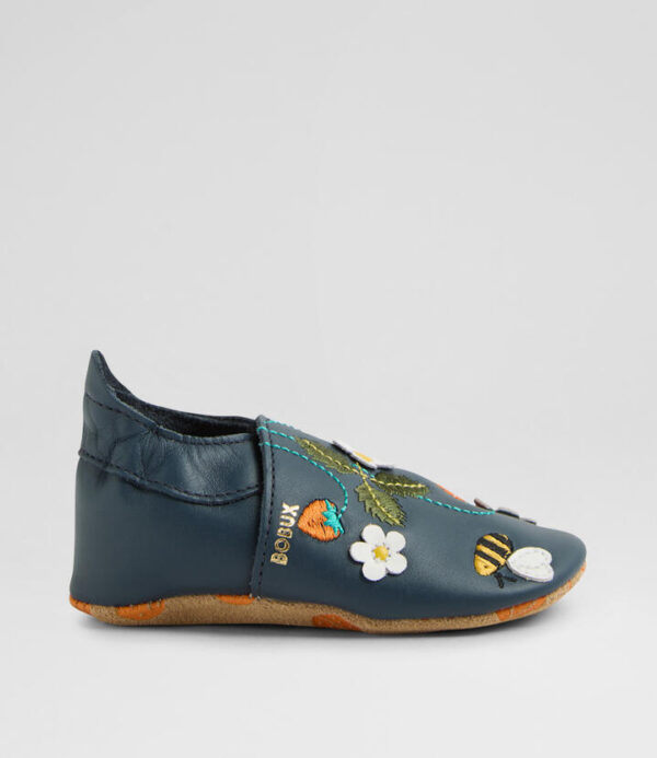 Ss Buggarden Infant Navy Leather Flat Shoes