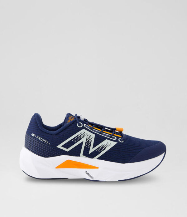 Propel Junior Navy White Orange Mesh Sneakers