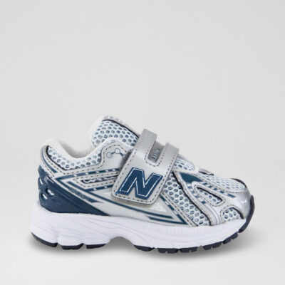 1906 Toddler White Silver Blue Mesh Sneakers