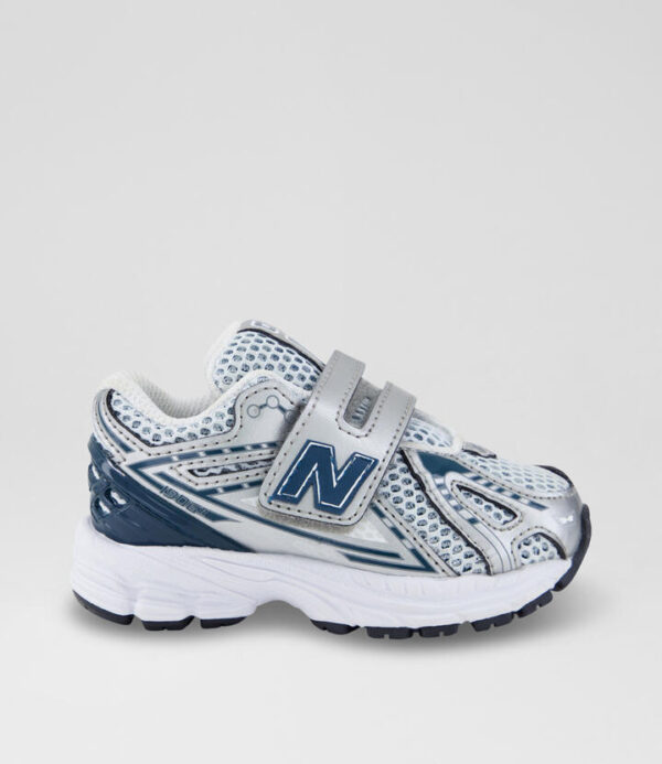 1906 Toddler White Silver Blue Mesh Sneakers