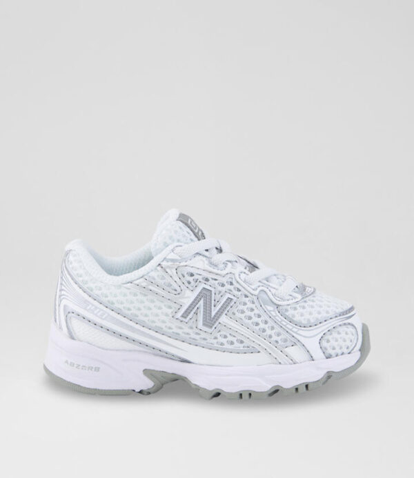 740 Toddler White Silver Mesh Sneakers