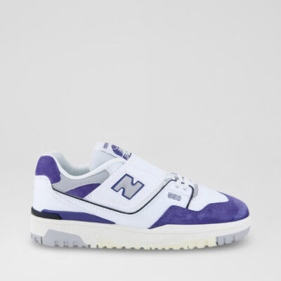 550 Junior White Grey Navy Leather Sneakers